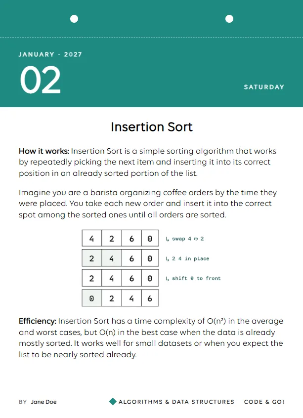 Pagina over Insertion Sort